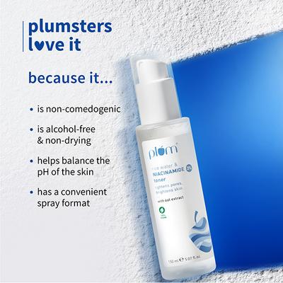 Plum 3% Niacinamide Toner with Rice Water Clarity Boost Fragrance Free 150ml - Toners