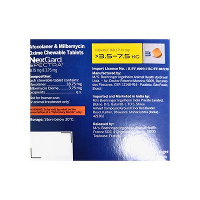 NEXGARD SPECTRA 3.5 - 7.5 KG FOR DOGS (VET) Chewable Tablet 3's - Veterinary-Pharma