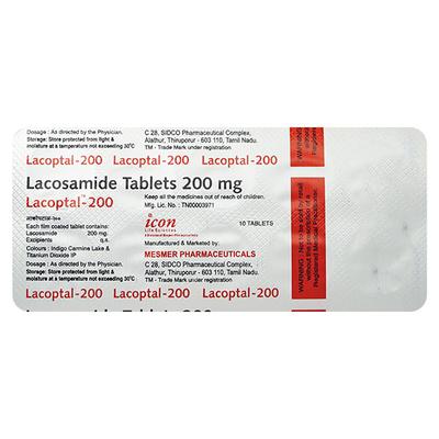 LACOPTAL 200mg Tablet 10's - Epilepsy/Convulsion-Ant