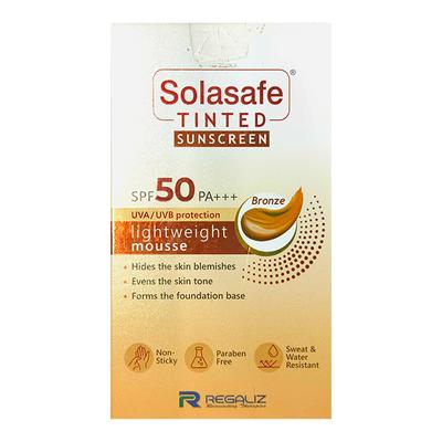SOLASAFE TINTED BRONZE SPF 50 PA +++ UVA/UVB LIGHT WEIGHT MOUSSE Sunscreen 40g - Sun Protectors-Emo