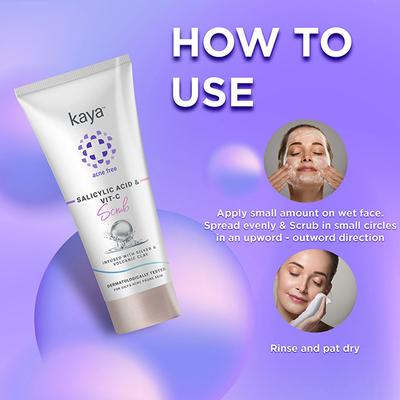 Kaya Salicylic Acid Vit. C Scrub, For Exfoliation, For Oil & Acne Prone Skin 75 ml - Scrubs & Exfoliants