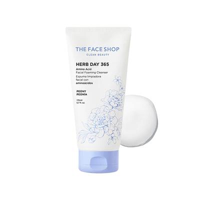The Face Shop Herb Day 365 Amino Acid Facial Foaming Cleanser Peony 170 ml - Face Wash & Cleansers