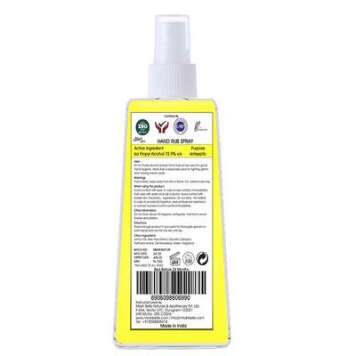 Mirah Belle - Lemon Hand Rub Sanitizer Spray - (72.9% Alcohol) - FDA Approved 200 ml - Hand Sanitizer