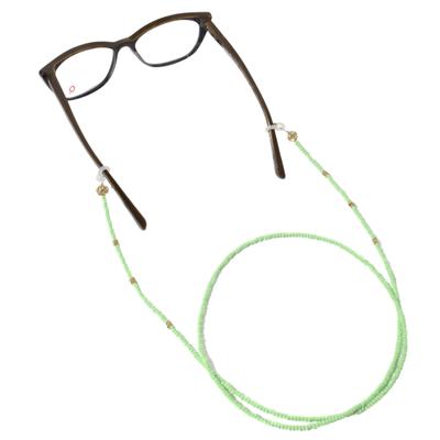 Modisch Green Moti And Golden Diamond Shine Stone Sunglasses Chain (JC-16Sg) 1's - Wearables Sunglasses