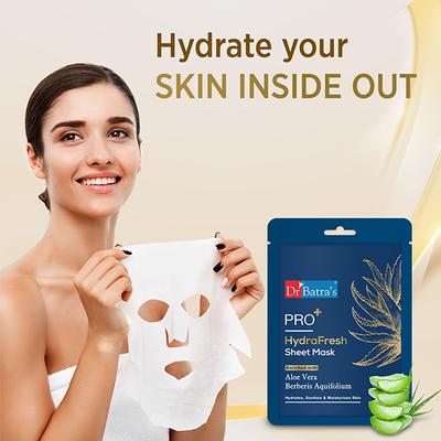 Dr Batras Pro+ Hydrafresh Sheet Mask for Hydrated Skin, Enriched with Aloe Vera 25 gm - Sheet Masks