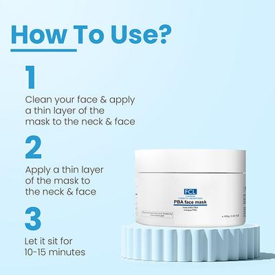 FCL PBA Brightening Face Mask Kojic Acid With Hyaluronic Acid for Glowing Skin 100 gm - Face Packs