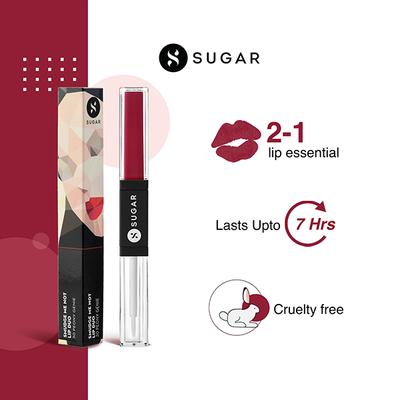 SUGAR Cosmetics Smudge Me Not Lip Duo - 30 Peony Genie (Medium Pink) 3.5 gm - Lipsticks