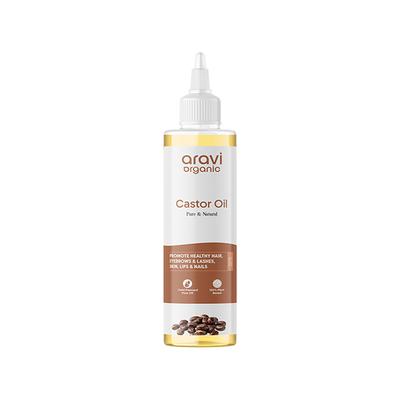 Aravi Organic 100% Pure and Natural Cold Pressed Castor Carrier Hair Oil 200 ml - Hair Oils