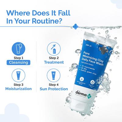 The Derma Co. Pore Minimizing Clay Daily Face Wash for Open Pores 100ml - Face Washes