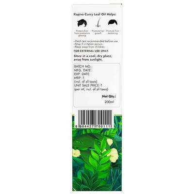 Kapiva Hair Rituals Grey Control Hair Oil - Curry Leaf 200 ml - Hair Oils