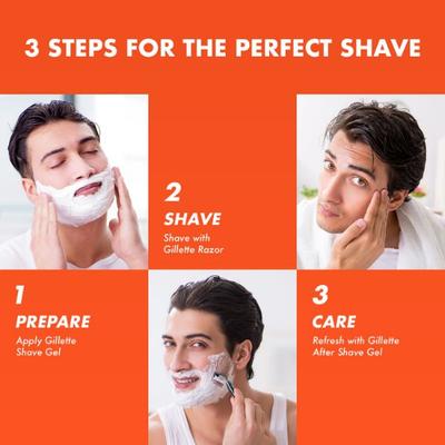 Gillette Pro Shaving Gel Icy Cool Menthol, White 195 gm - Shaving Gels