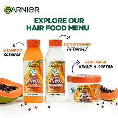 Garnier Fructis Hair Food - Reparing Papaya Shampoo For Damaged Hair 350 ml - Shampoos