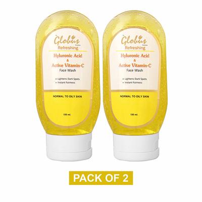 Globus Remedies Hyluronic Acid Active Vitamin C Face Wash 200ml 2's - Face Washes