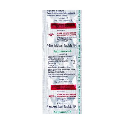 Asthamon 4mg Tablet 10'S - Asthma/COPD-Ast