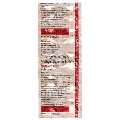 NERSAVE M 75mg Tablet 10's - Neuropathic Pain-Dru