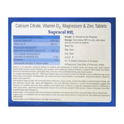 Supracal HD Tablet 15'S - Supplements-Vam