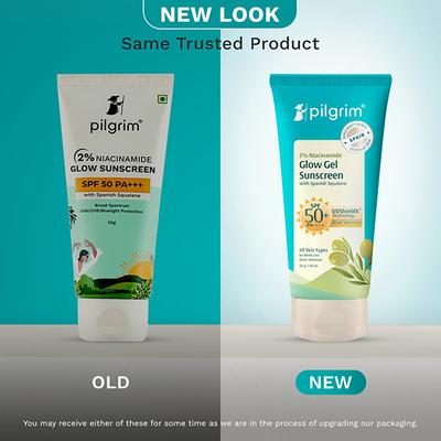 Pilgrim 2% Niacinamide Glow Sunscreen SPF 50 PA+++ 50 gm - Face Sunscreen