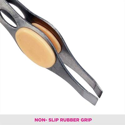 Vega Tweezer with Rubber Grip, Square Tip, 1 Piece (TW-04) 15 gm - Tweezers