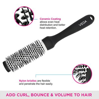 Vega Hot Curl Brush (Small) (H2 - Prs) Color - Black 1's - Hair Brushes