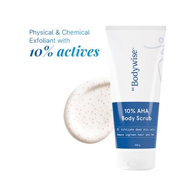 Be Bodywise 10% Aha Body Scrub For Even Skin Texture 200 gm - Scrubs & Exfoliants