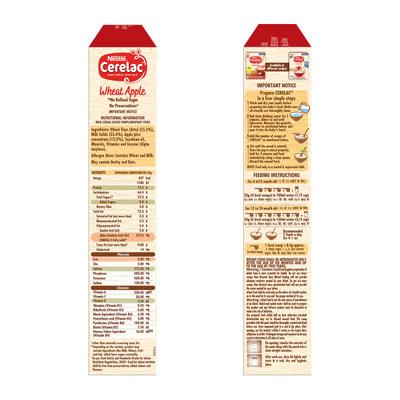 Nestle Cerelac Baby Food Cereal No Refined Sugar No Preservatives - Wheat Apple (For 6 Months to 24 Months Baby) 350 g - Baby And Infant Supplements