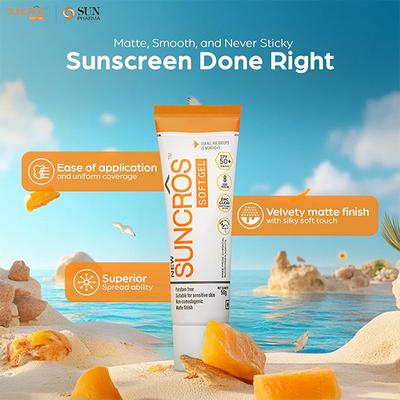 SUNCROS NEW SPF 50+ PA +++ MATTE FINISH SOFT Gel 50g - Sun Protectors-Emo