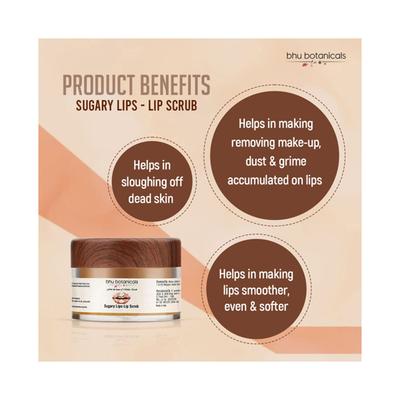 bhu botanicals Sugary LipsLip Scrub with Cane Sugar Sunflower Oil and Mango Butter 100 ml - Lip Scrubs