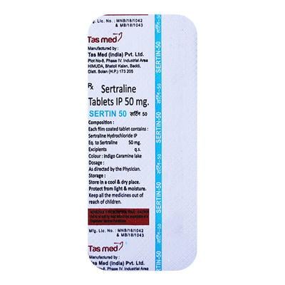 SERTIN 50MG TABLET 10'S - Depression-Ant