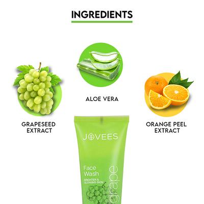 Jovees Herbal Grape Fairness Face Wash for Dull Skin and Paraben 120ml - Face Wash & Cleansers