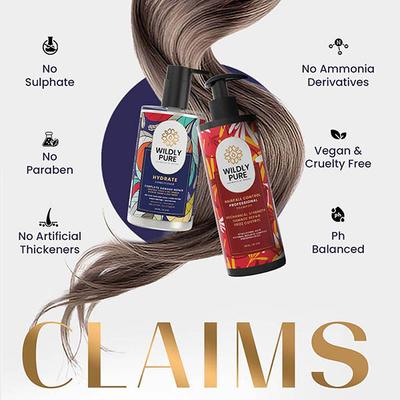 Wildly Pure Goodbye Hair Fall Shampoo Conditioner Combo Blend of 12 Oil Hibiscus Shea Toxin 20 200Ml + 300Ml 1's - Dry Shampoos & Conditioners