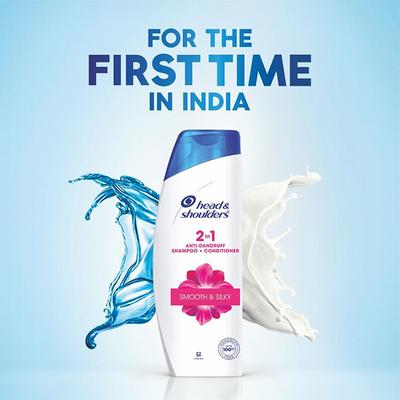 Head & Shoulders 2-in-1 Smooth and Silky Anti Dandruff Shampoo + Conditioner 180 gm - Shampoos