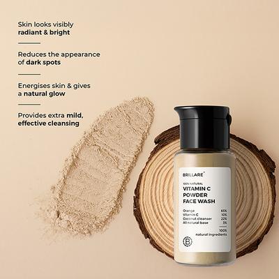 Brillare Vitamin C Powder Face Wash For Glowing, Bright Looking Skin 15 gm - Face Wash & Cleansers
