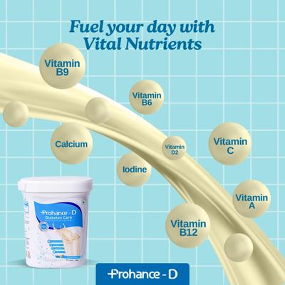 PROHANCE D DIABETES CARE SUCROSE FREE VANILLA FLAVOUR Powder 400gm - Supplements-Vam
