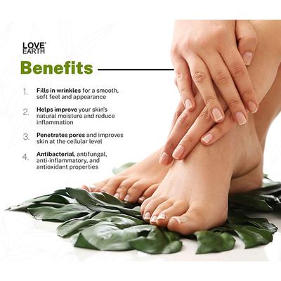 Love Earth Organic Foot Cream With Green Tea & Jojoba Oil(Simmondsia Chinensis) 50 gm - Foot Creams & Lotions