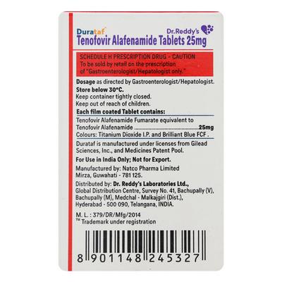 DURATAF 25mg Tablet 30's - Viral infections-Ant