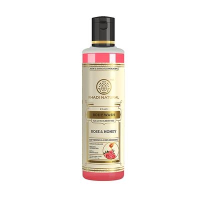KHADI NATURAL ROSE & HONEY BODY WASH SLS & PARABEN FREE 210 ml - Shower Gels & Body Wash