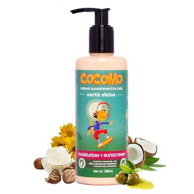 Cocomo Natural Kids Moisturizer Plus Sunscreen Lotion Coconut and Olive Oil SPF 15 Earth Shine 300 ml - Creams, Lotions & Oils