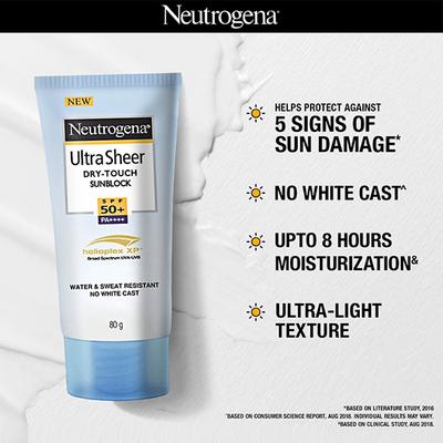 Neutrogena Ultra Sheer Dry-Touch Sunblock SPF 50+ PA+++ Helioplex XP 80 gm - Body Sunscreen
