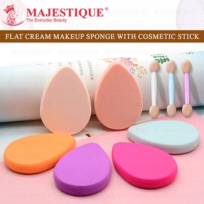 Majestique Flat Oval Cream Makeup Sponge, for Face Primer Compact Powder Puff 1's - Sponges & Applicators