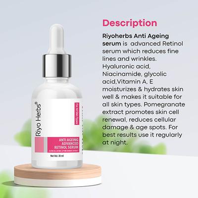Riyo Herbs Anti Ageing Advanced Retinol Serum - Jojoba oil, Retinol & Pomegranate Extract 30 ml - Face Serum