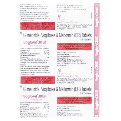 Vogloyd 3D 2.3 Tablet 15'S - Diabetes-Ant