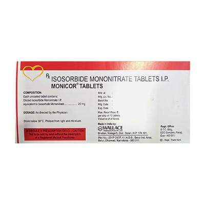 Monicor 20mg Tablet 10'S - Angina