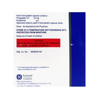 PREGEB 75 Capsule 15's - Neuropathic Pain-Dru