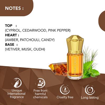 Ajmal Dubai Oud Concentrated Perfume Free From Alcohol for Unisex 5 ml - Perfumes (Edt/Edp)