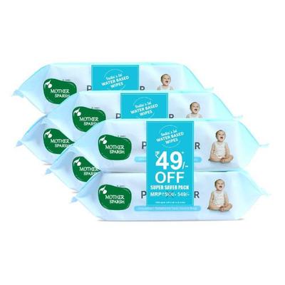 Mother Sparsh 99% Water Based Wipes (Pack of 6 x 72's) - Diapers & Wipes