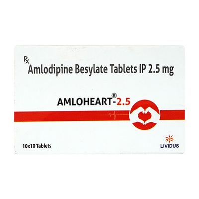 AMLOHEART 2.5 Tablet 10's - Hypertension-Cal