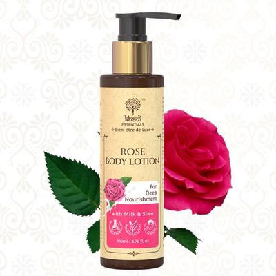 Khadi Essentials Ramani Body Balsam - Desi Gulaab, Milk & Shea Butter 200 ml - Lotions & Creams