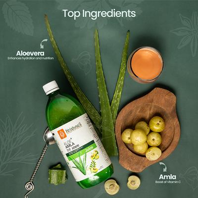 Krishna's Herbal & Ayurveda Aloe+Amla Juice 1000 ml - Ayurvedic Juices