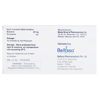 BILASTIBEL 20 Tablet 10's - Allergies-Ant