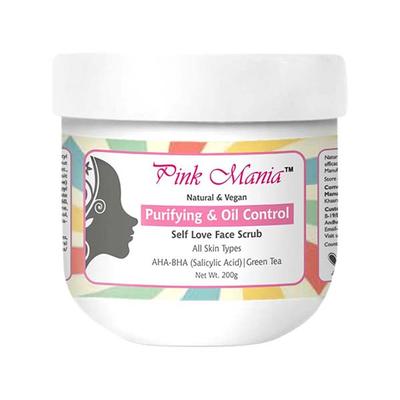 Passion Indulge Pink Mania Face Scrubb for Purifying and Oil Control Face with Aha Bha Acid All Skin Types 200 gm - Scrubs & Exfoliants